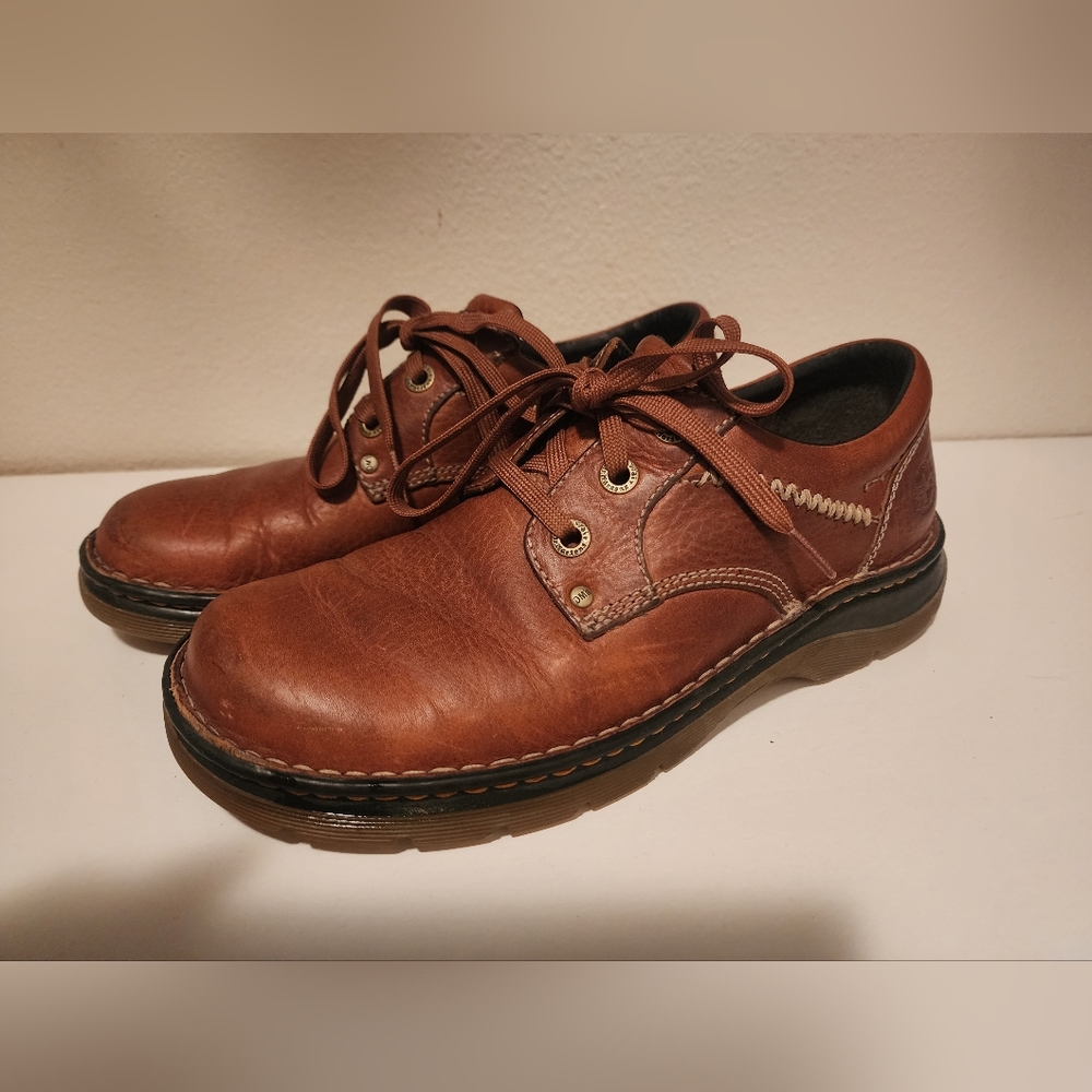 Dr Doc Martens Oxford Men's Size 8 Brown Leather Shoes 12079 Air Cushion Sole